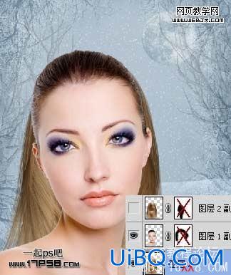 PS打造梦幻的蓝色仿手绘美女