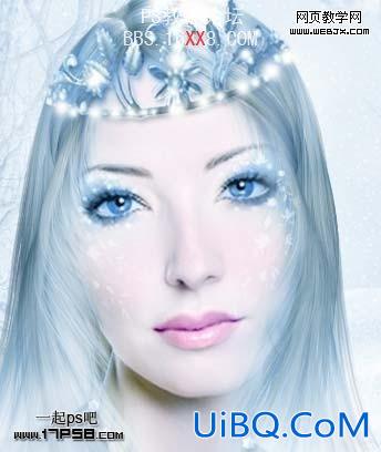 PS打造梦幻的蓝色仿手绘美女