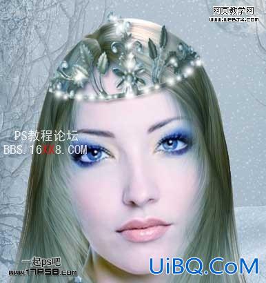 PS打造梦幻的蓝色仿手绘美女