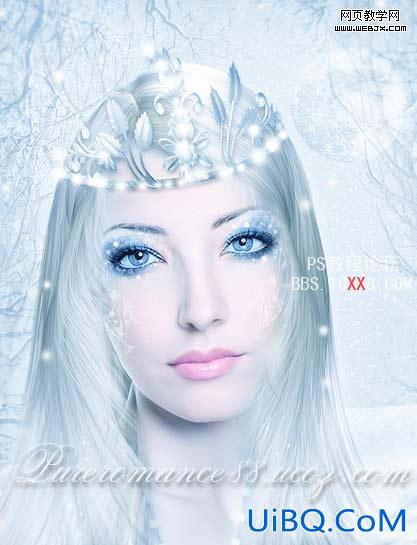 PS打造梦幻的蓝色仿手绘美女