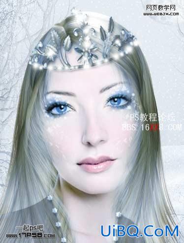 PS打造梦幻的蓝色仿手绘美女
