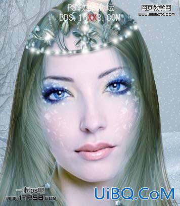 PS打造梦幻的蓝色仿手绘美女