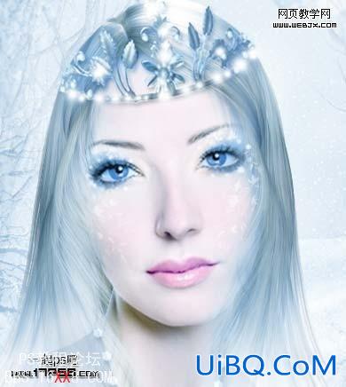 PS打造梦幻的蓝色仿手绘美女