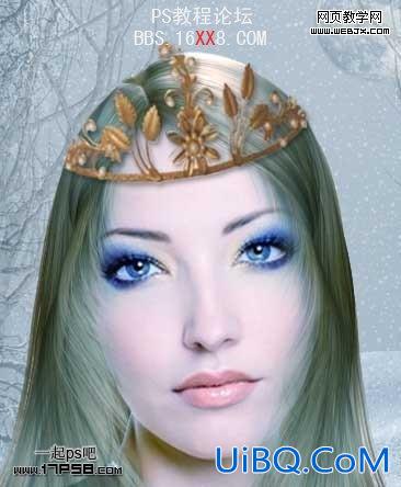 PS打造梦幻的蓝色仿手绘美女