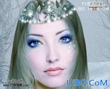 PS打造梦幻的蓝色仿手绘美女