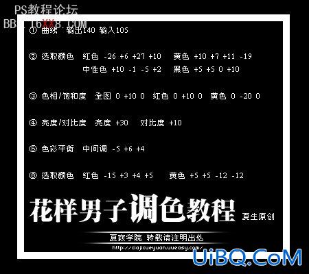 PS调色教程：花样男子质感色调