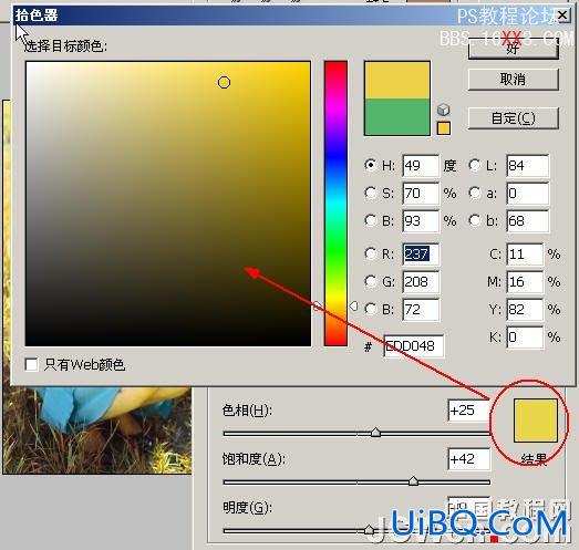 PS调色教程：调出金灿灿背景之替换颜色法