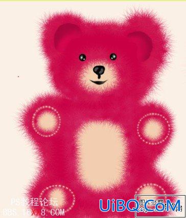 ps一步一步绘制可爱粉红小熊教程