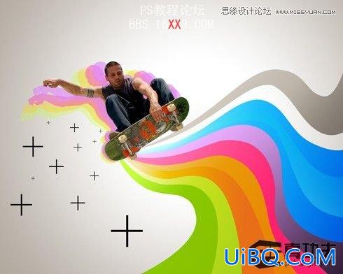 PS制作一幅欧美的滑板海报