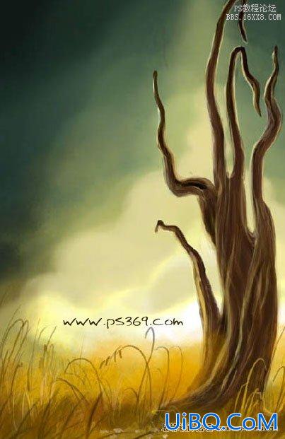 ps鼠绘月亮上的梦幻场景