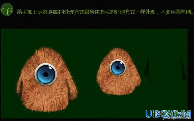 PS鼠绘可爱的毛绒玩具教程：手工制作一个可爱的独眼毛怪