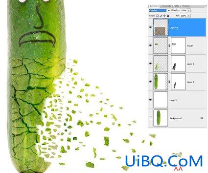 PS教程:制作打散的黄瓜效果
