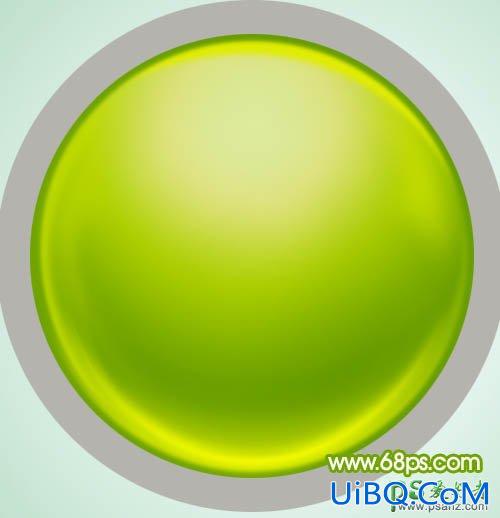 PS鼠绘玻璃质感绿色水晶球失量图，翠绿色玻璃水晶按扭制