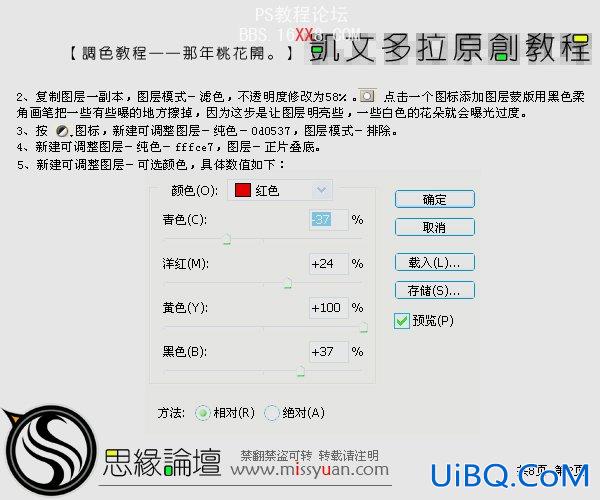 PS图片调色实例:那年桃花开