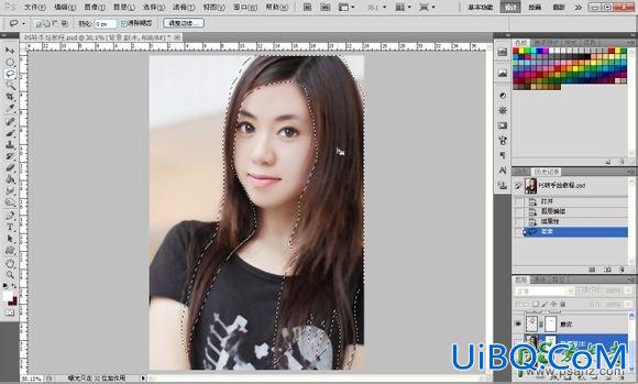 Photoshop美女转手绘教程：把手机美女自拍照制作出水润皮肤仿手绘效果