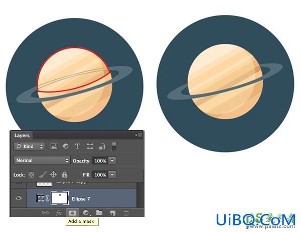Photoshop进阶教程：一步步教你鼠绘大气的扁平式风格的行星与雷达图标