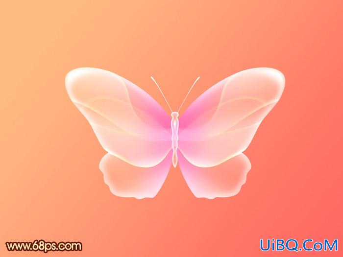ps制作非常可爱的粉色水晶蝴蝶