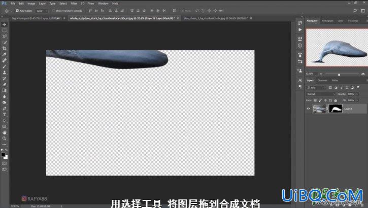 PS创意合成一个小女孩儿在天空的阶梯上遇见飞翔的鲸鱼场
