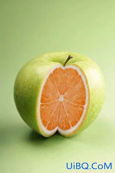 PS创意合成一个逼真的苹果橙子素材图，橙子苹果移花接木