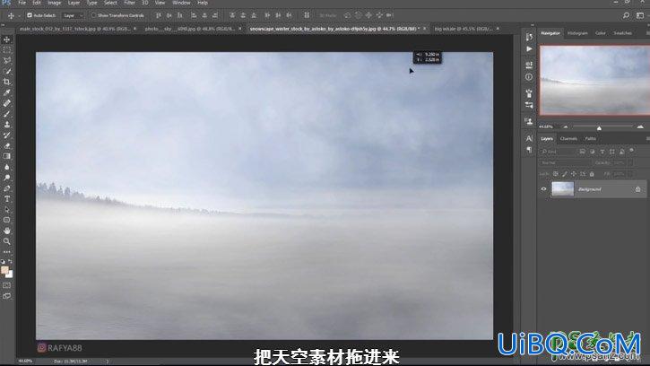PS创意合成一个小女孩儿在天空的阶梯上遇见飞翔的鲸鱼场