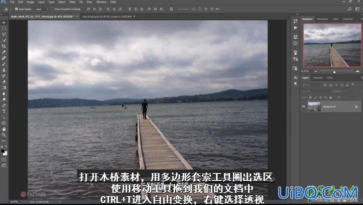 PS创意合成一个小女孩儿在天空的阶梯上遇见飞翔的鲸鱼场