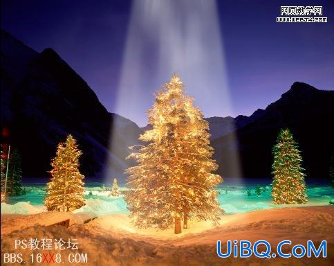 PS制作光环环绕的神奇圣诞树