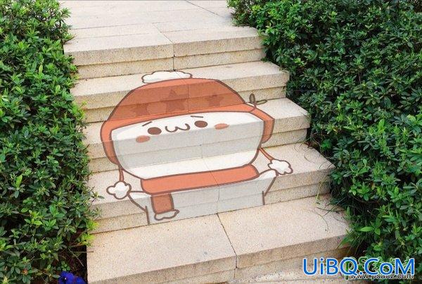 Photoshop手绘技巧教程：学习如何在石头台阶上绘制逼真的图画-涂鸦作品