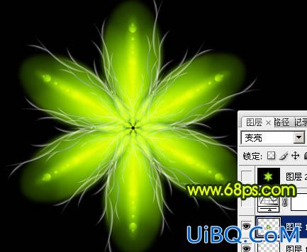 ps鼠绘荧光绿色的奇异花朵
