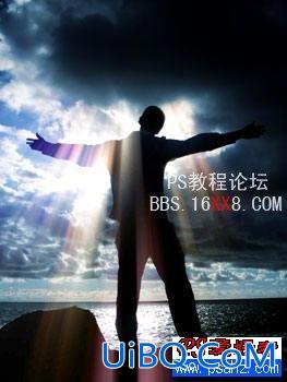 Ps给天空图片加上漂亮的彩色透射光束