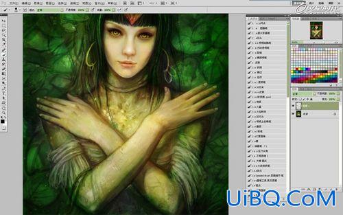 ps CS5绘制丛林花妖油画风格插画教程
