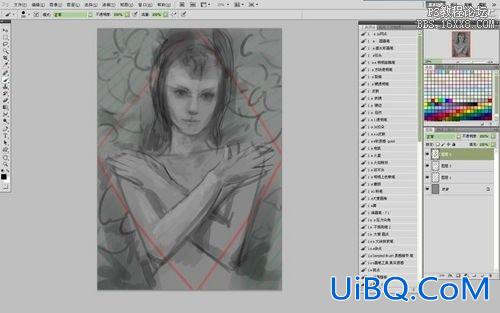 ps CS5绘制丛林花妖油画风格插画教程