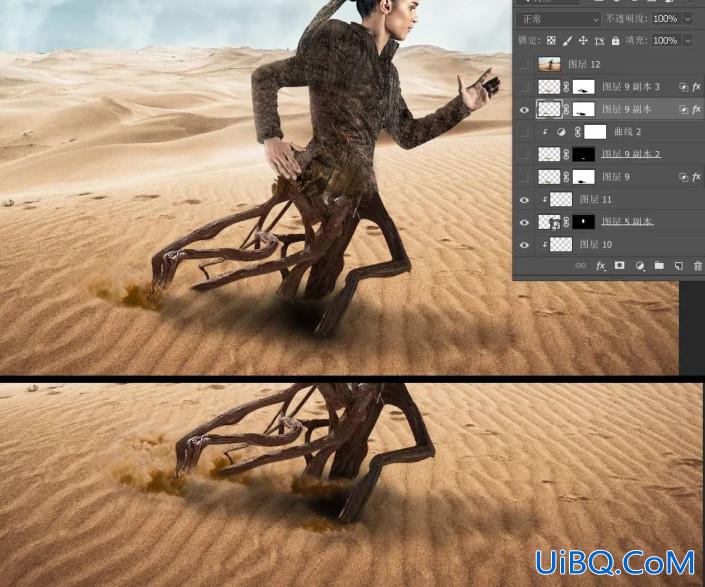 创意合成，用Photoshop合成一个在奔跑的树人