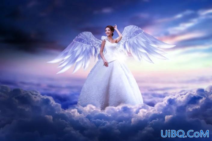 梦幻合成，用Photoshop合成云端的完美白衣天使