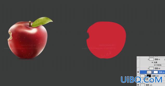 ps绘制有缺口的红苹果图标