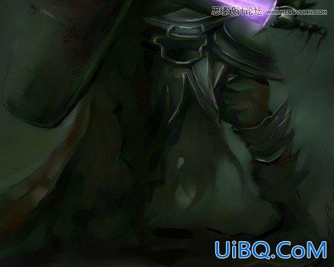 ps结合手绘板绘制游戏人物堕落骑士