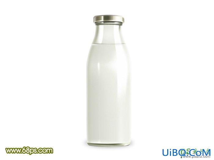 PS手绘一个精致的牛奶瓶子，牛奶玻璃瓶，玻璃材质物品