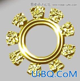 ps制作红色复古金边链坠字效果