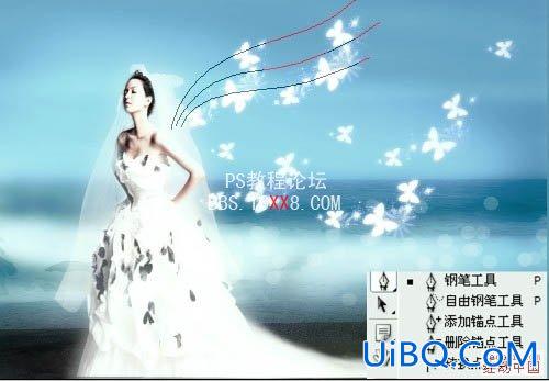 PS打造超梦幻的蓝色天使婚片