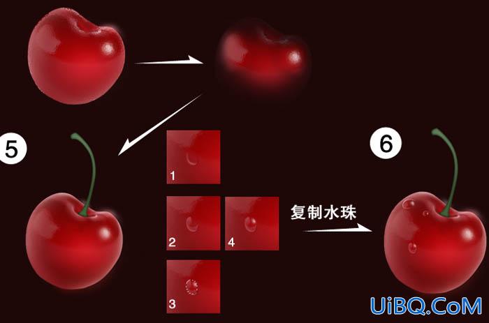 ps鼠绘一颗漂亮的红色车厘子