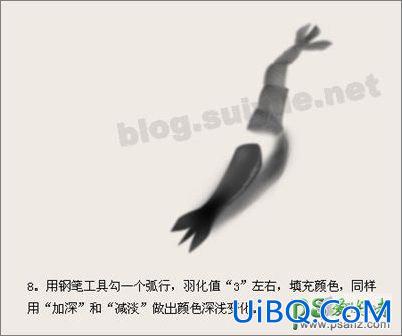 PS鼠绘中国水墨画《虾》，绘制两只漂亮的水墨虾