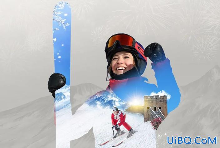 海报制作，制作一张谷爱凌霸气冬奥会滑雪海报