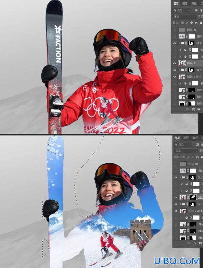 海报制作，制作一张谷爱凌霸气冬奥会滑雪海报