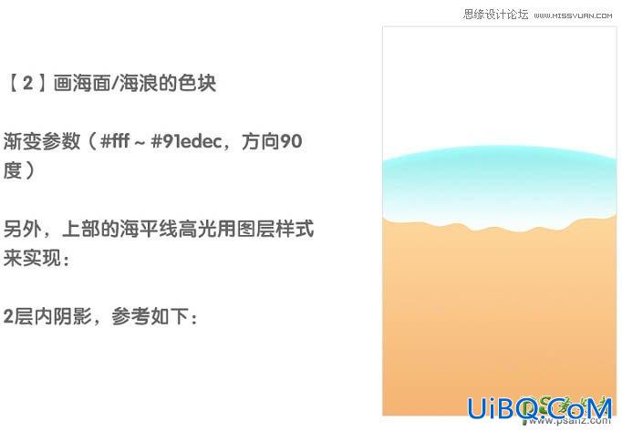 PS绘制萌萌的夏日海滩主题插画，手绘可爱的卡通插画图片