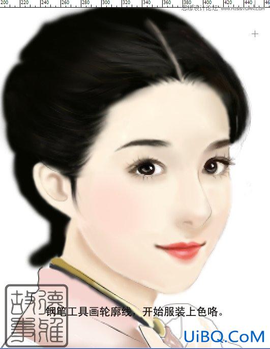 ps鼠绘古典美女外貌