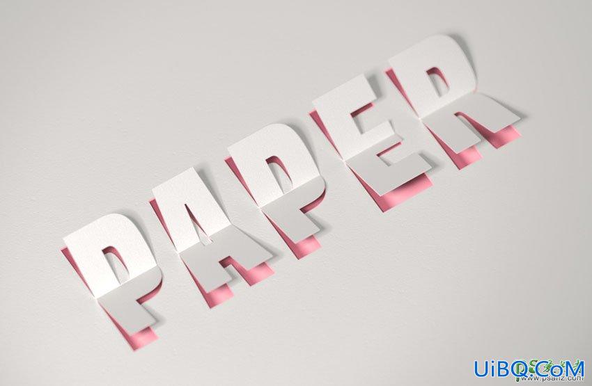 PS设计漂亮大气的立体折纸字效，个性折叠纸张字。