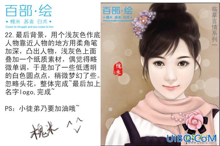 PS手绘言情小说中水灵可爱的古装美女，漂亮的古典封面女