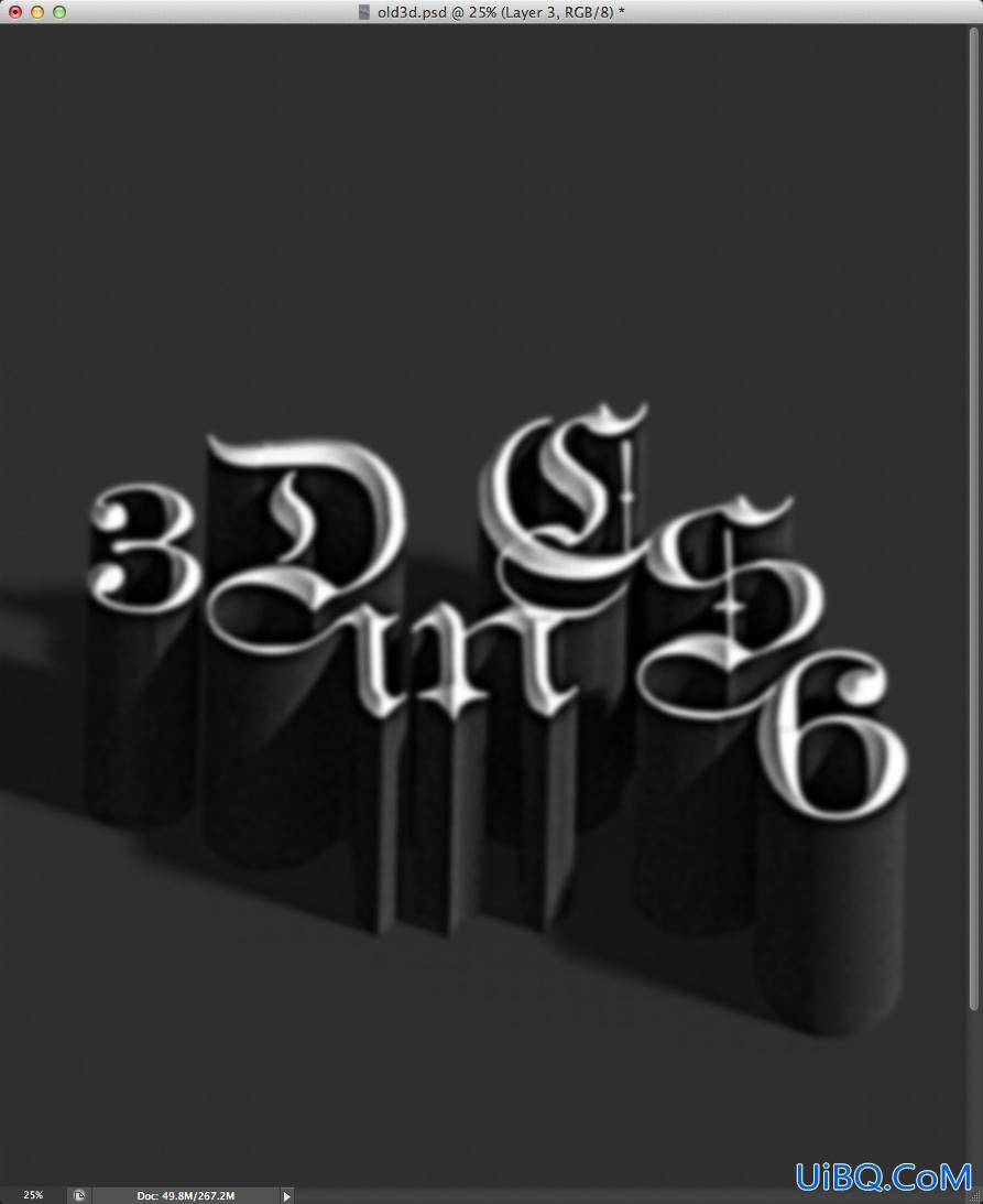 ps CS6设计3D字教程