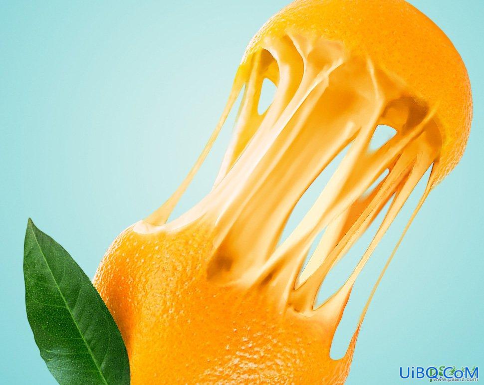 PS创意合成垃丝效果的橙子特效图片,抽丝效果的橙子。