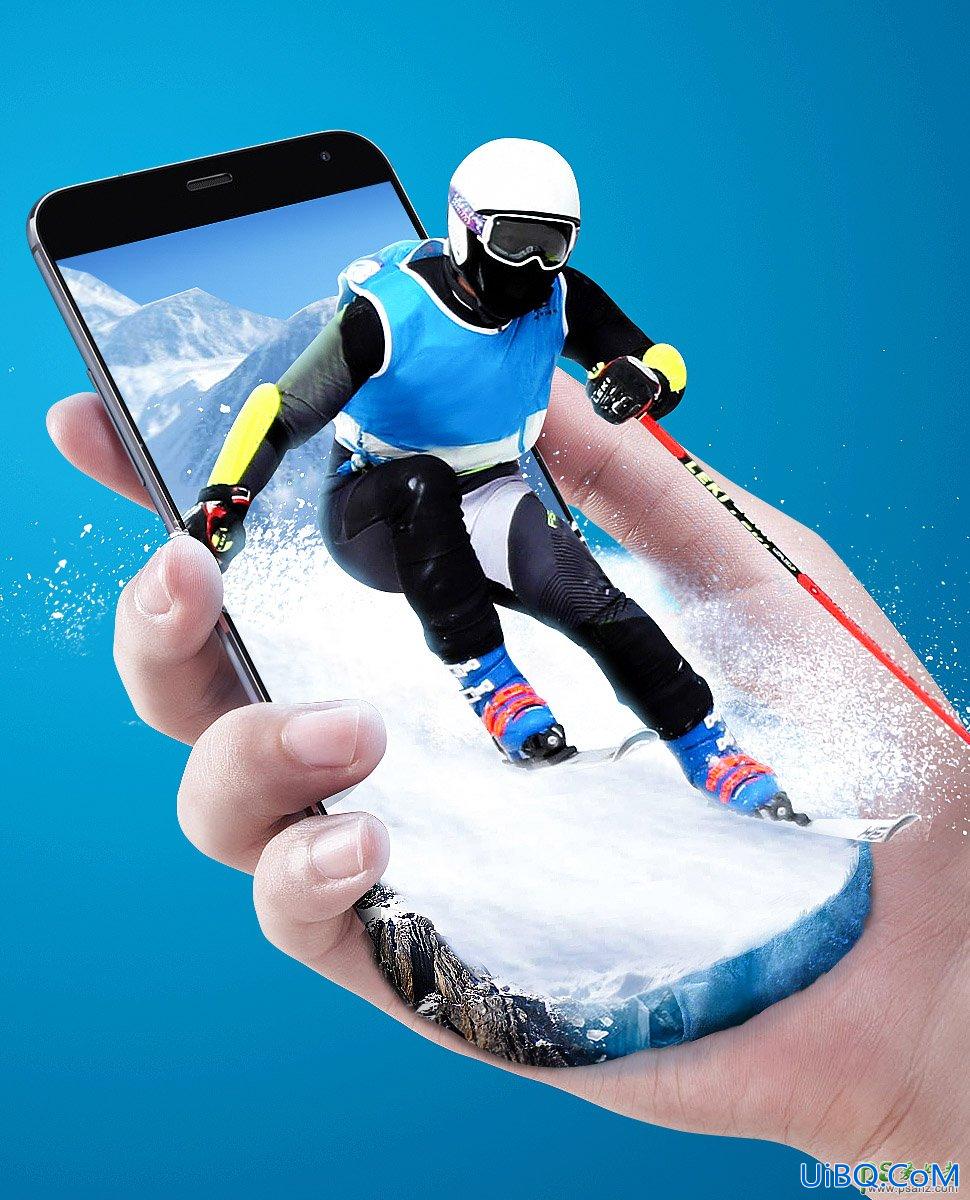 Photoshop奥运会海报制作教程：合成一张创意的冬季残奥会海报,滑雪海报