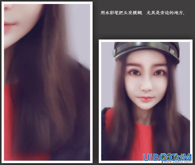 PS给清纯漂亮的学生妹妹照片制作成唯美手绘风格